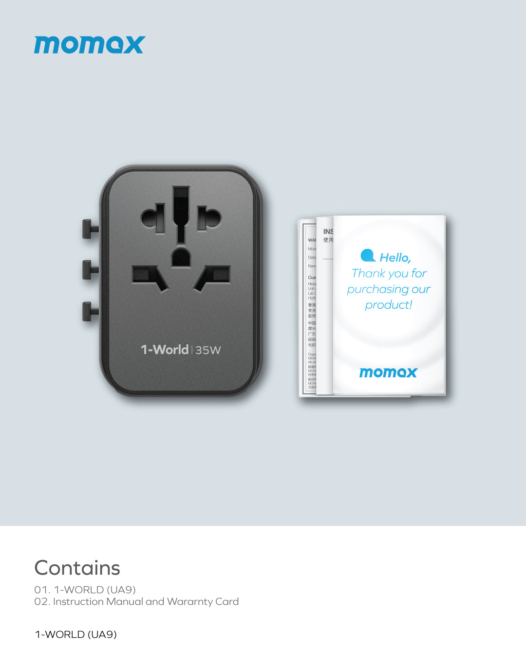 1-World PD35W 5 ports + AC Travel Adapter - Image 4