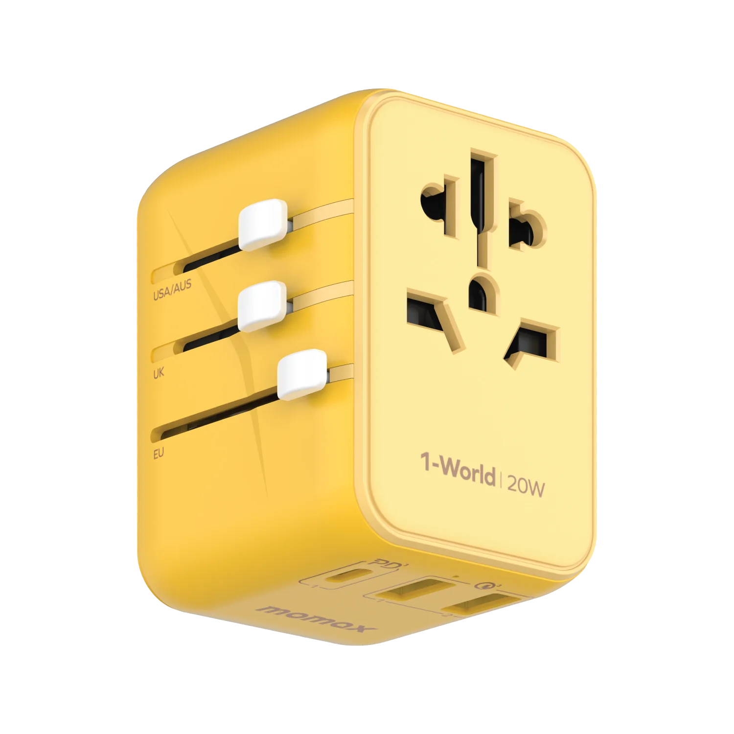 1-World 20W 3-Port+AC Travel Adapter UA11