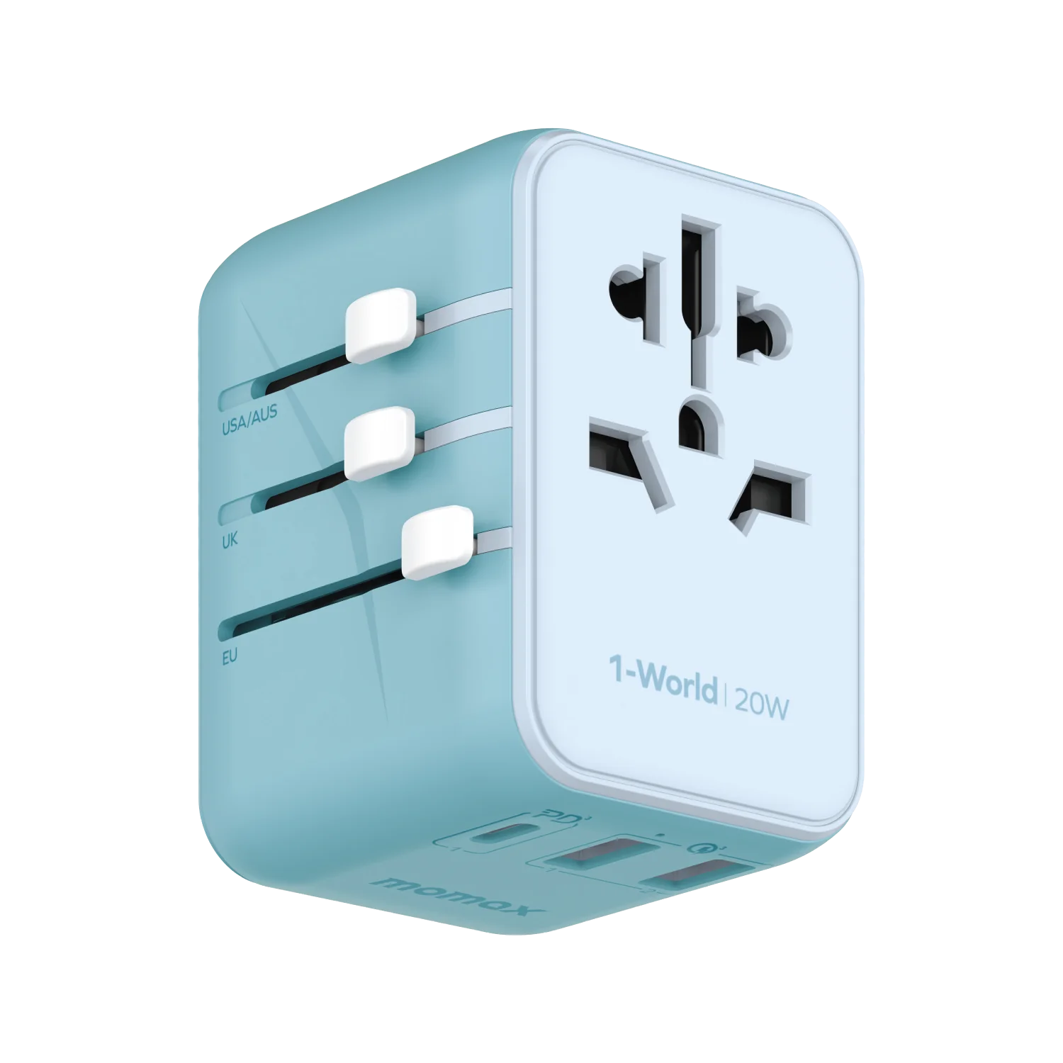 1-World 20W 3-Port+AC Travel Adapter UA11 - Image 2