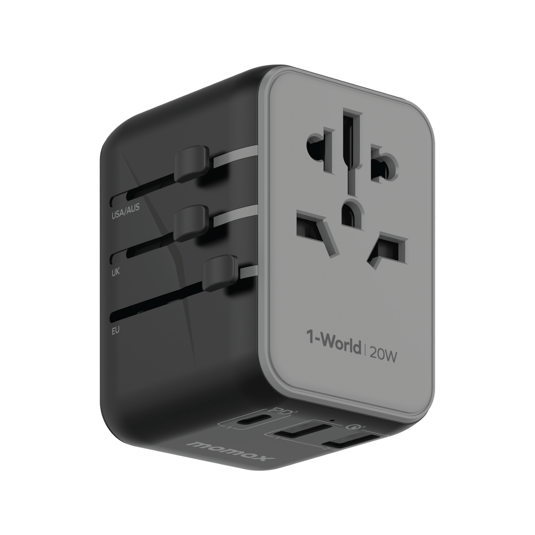1-World 20W 3-Port+AC Travel Adapter UA11 - Image 3