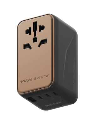 1-World 4-Port GaN Travel Charger 170W + USB-C Cable