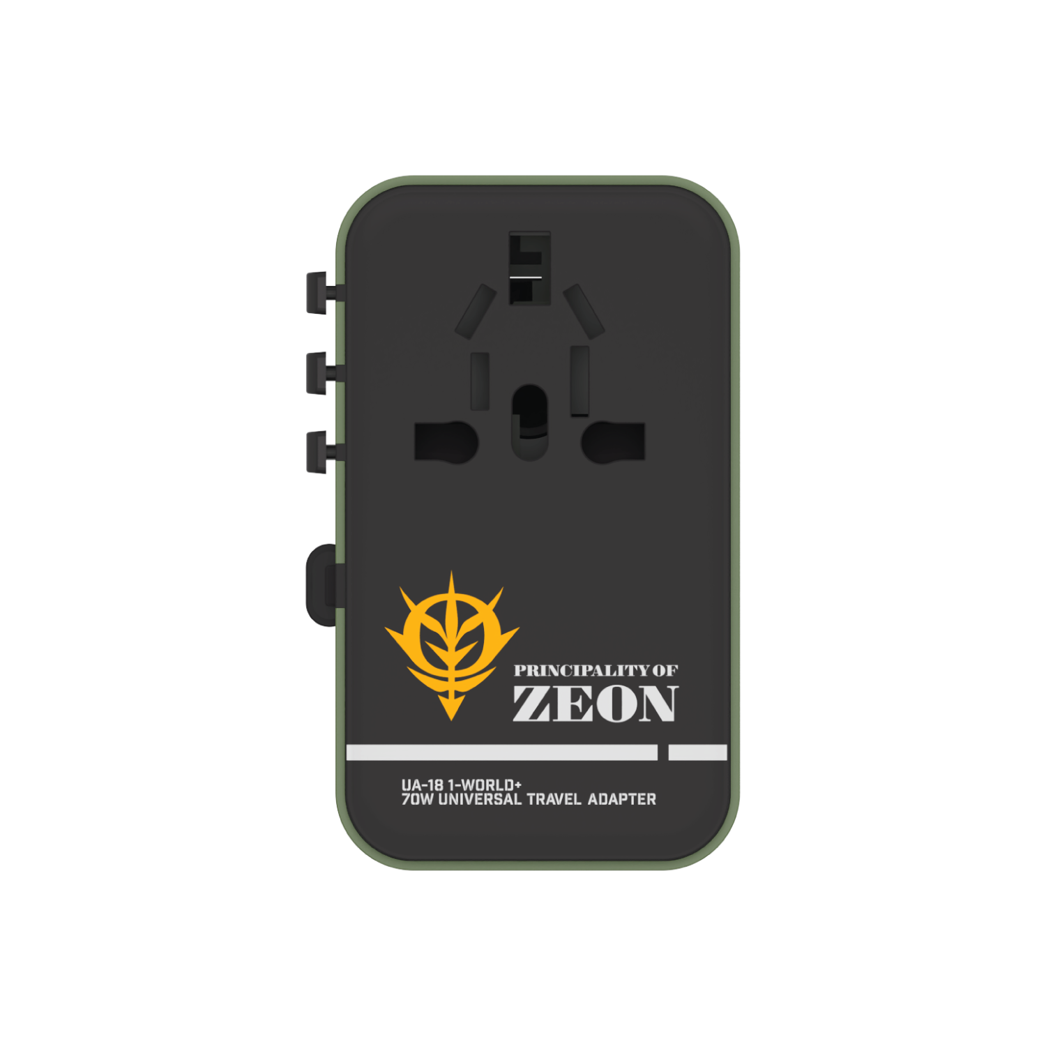 1-World+ 3-Port Travel GaN Charger With Built-in USB-C Cable 70W Gundam - Image 15