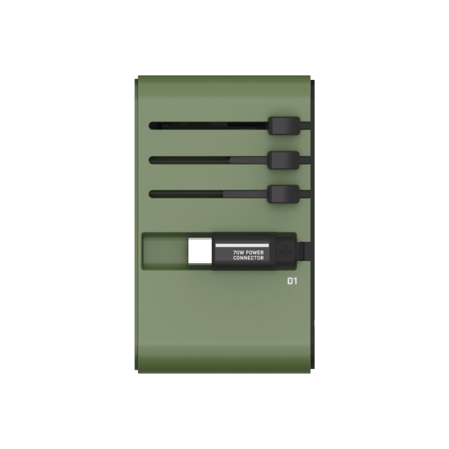 1-World+ 3-Port Travel GaN Charger With Built-in USB-C Cable 70W Gundam - Image 22