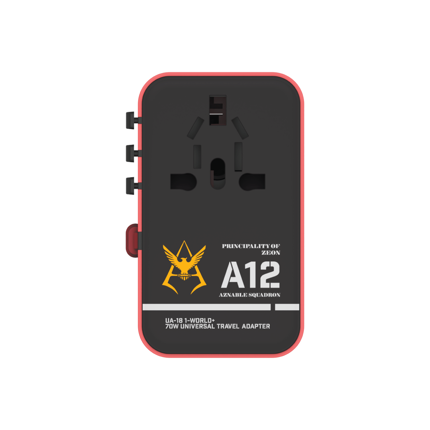 1-World+ 3-Port Travel GaN Charger With Built-in USB-C Cable 70W Gundam - Image 11