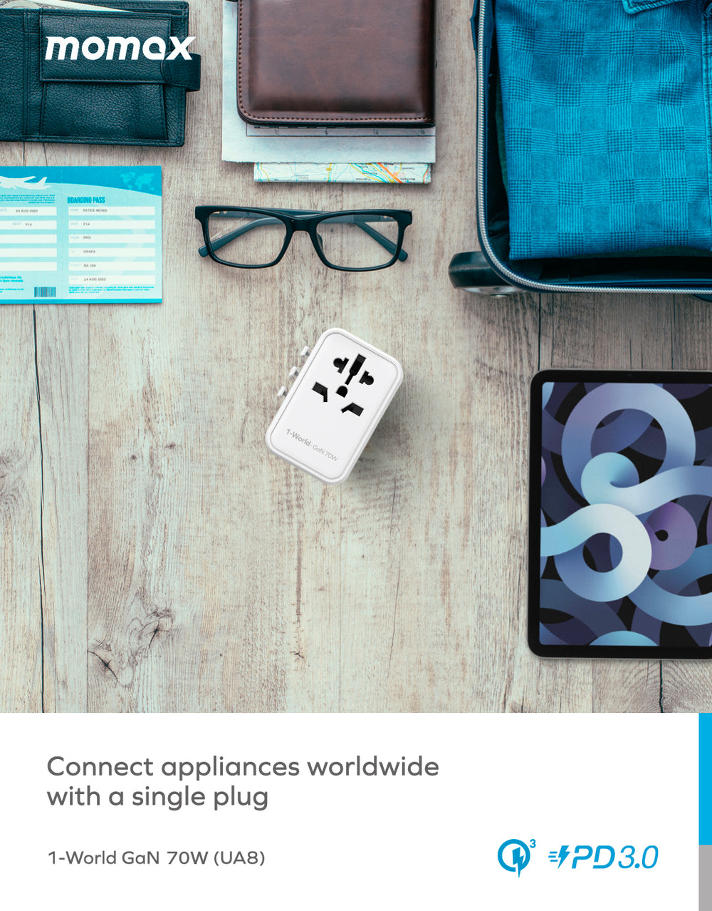 1-World Universal 5-Port Travel GaN Charger 70W - Image 4