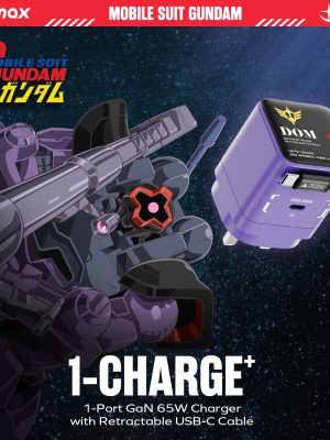 1-Charge+ 1-Port GaN Charger With Built-In USB-C Cable 65W